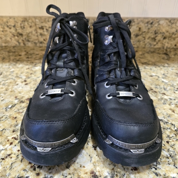 Harley Davidson Women's Size 10 Tracey Black 4 Inch Motorcycle Boots  D84496 - Picture 3 of 7
